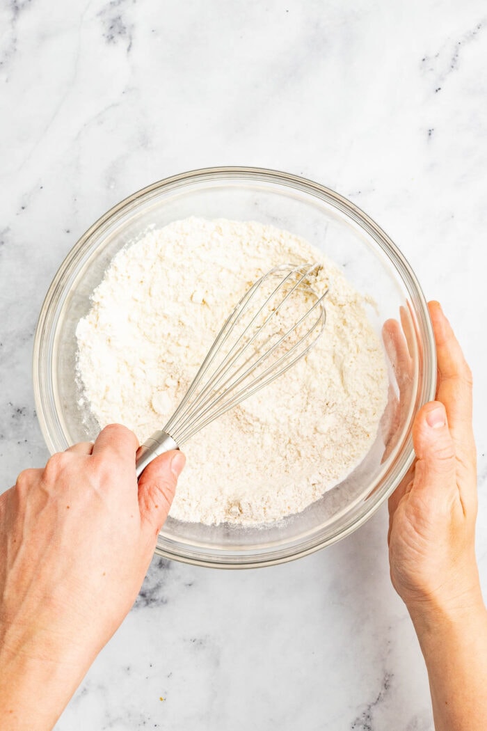 whisking the dry ingredients