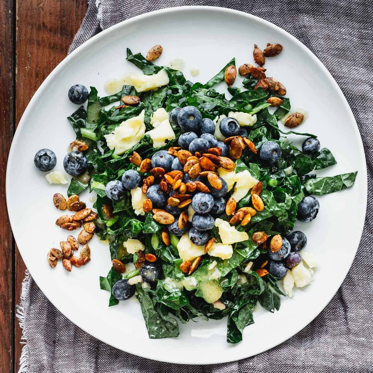 closeup of kale salad