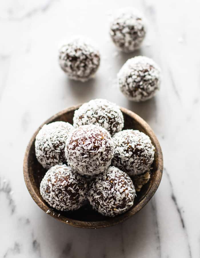 Coconut Energy Bites in a bowl