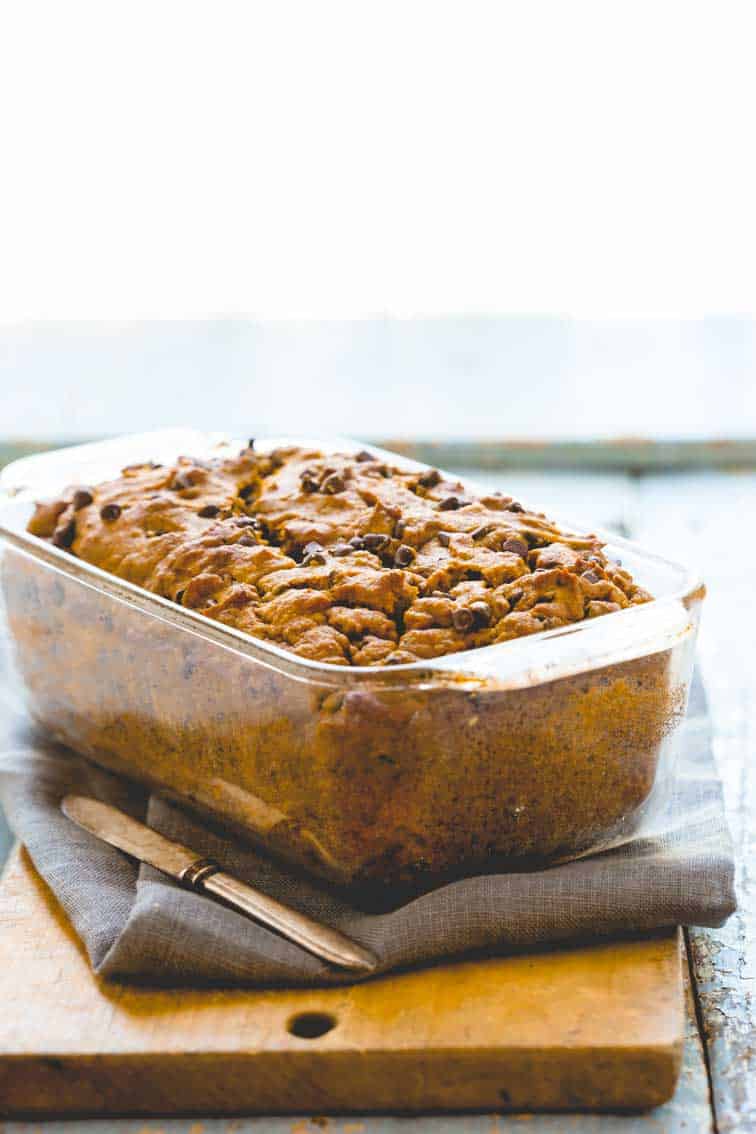 Healthy Pumpkin Chocolate Chip Bread | White whole-wheat flour | Baking |Snack | Fall | Best of Healthy Seasonal Recipes