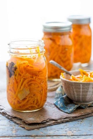 Ginger Pickled Carrots | Cookbook Giveaway | Canning | Fall | Vegetarian | Healthy Seasonal Recipes