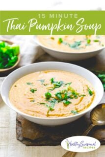 bowls of soup with cilantro on top