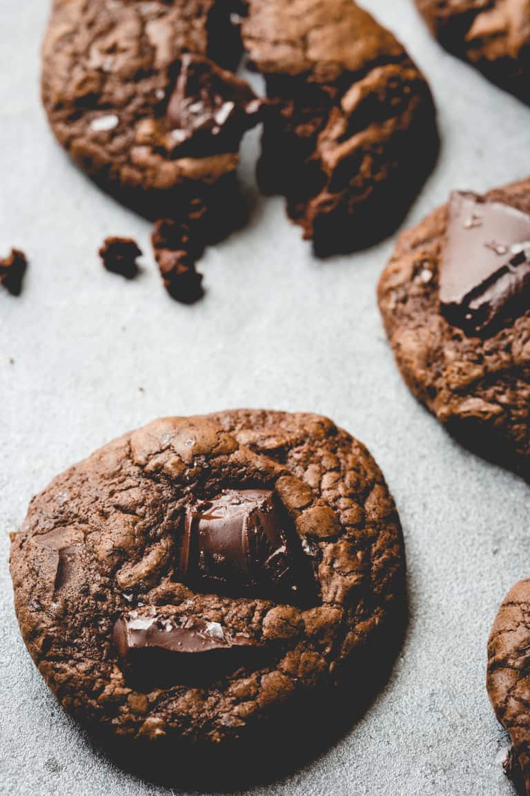 A close up of Buckwheat Chocolate Cookies