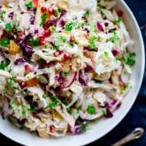 Easy Holiday Slaw with Apple and Pomegranate | Side Dish | Salad | Holiday | Vegetarian | Christmas | Winter | Healthy Seasonal Recipes | Katie Webster