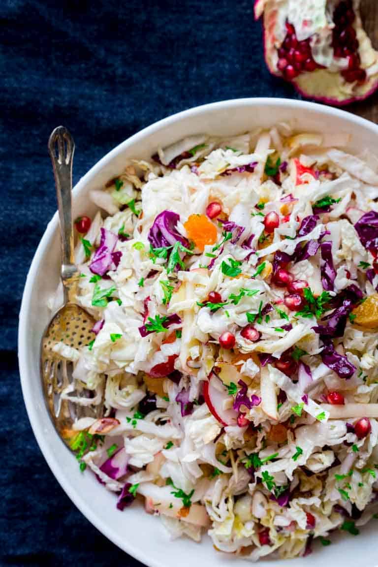 Christmas Coleslaw Recipe in a serving bowl