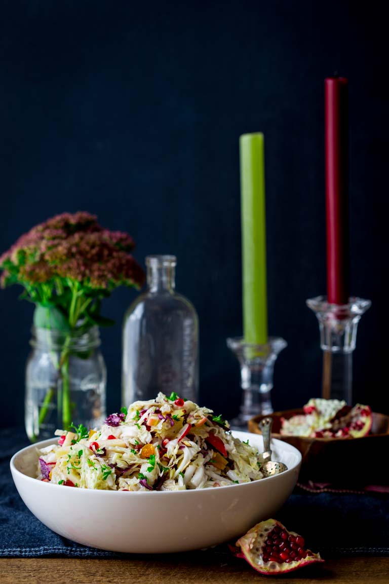 Christmas Coleslaw Recipe in a serving bowl