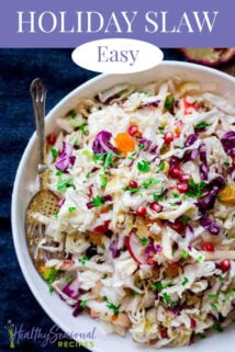 Up close bowl of holiday slaw