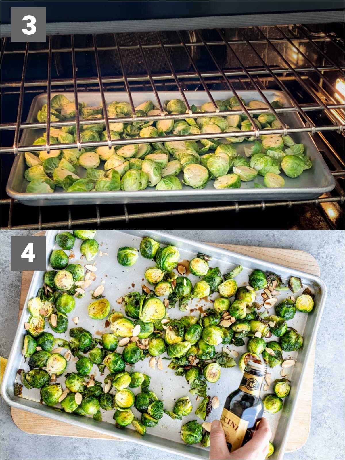 roasting the brussels sprouts, then drizzling with balsamic vinegar