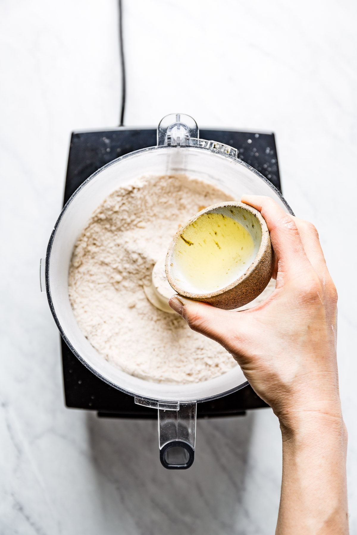add the oil to flour mixture