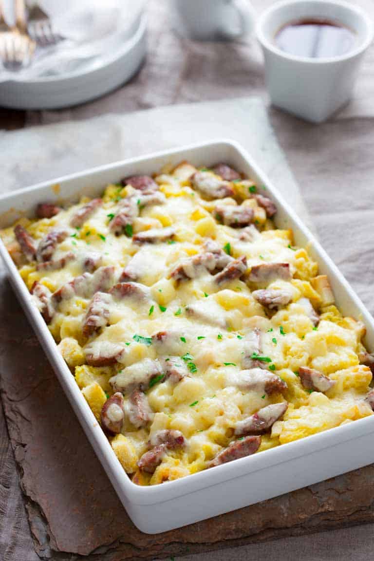 Breakfast Strata in a baking dish