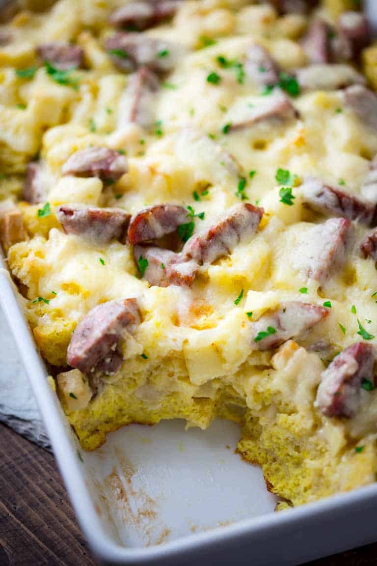a close up of my Apple Breakfast Strata