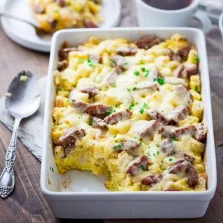 Apple, Cheddar and Sausage Breakfast Strata | Breakfast | Christmas | Casserole | Winter | Make Ahead | Healthy Seasonal Recipes | Katie Webster