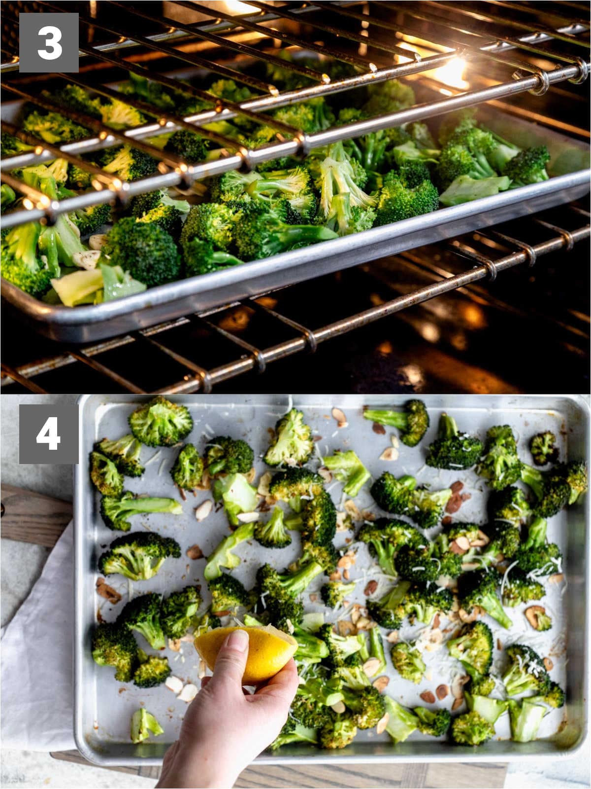 roasted broccoli steps 3 and 4