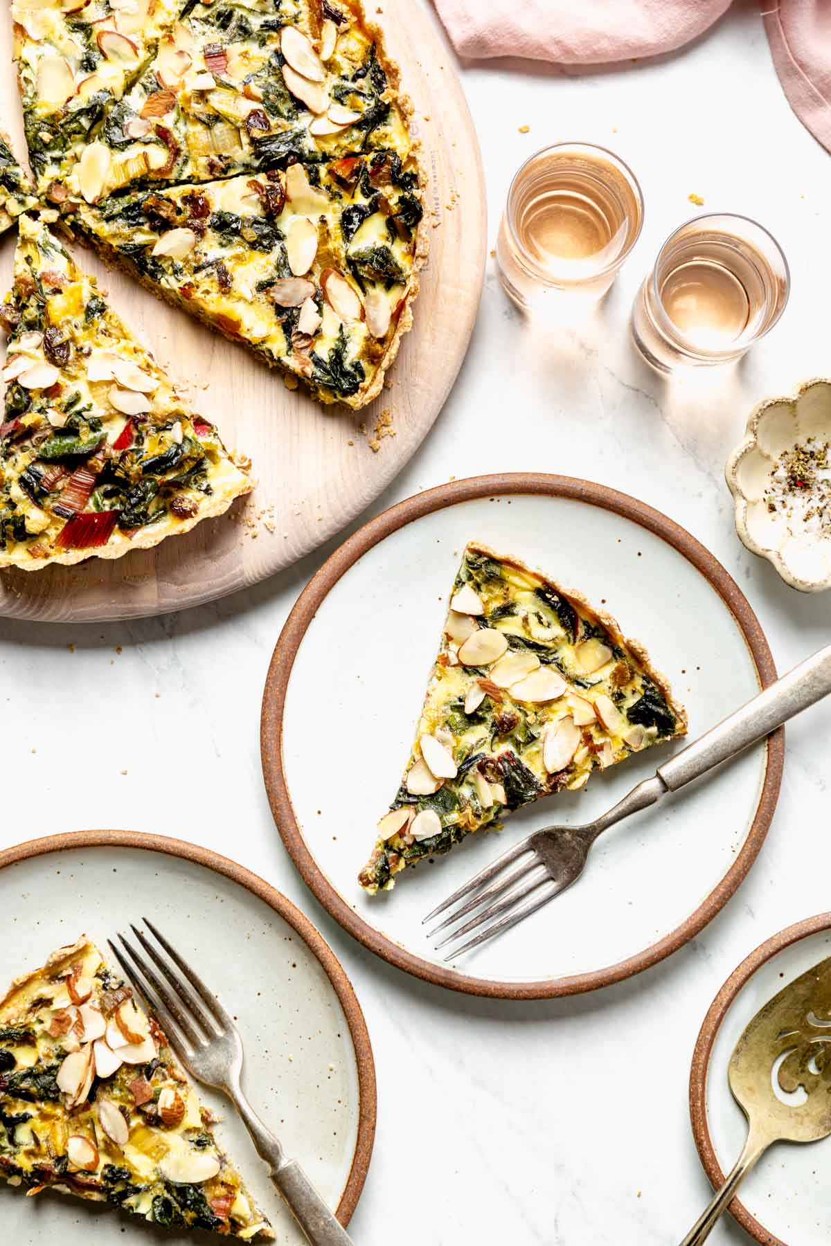 slices of tart on plates