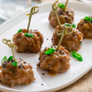 tamari turkey meatballs with maple tahini glaze | sponsored post | winter | holiday | appetizer | Healthy Seasonal Recipes | Katie Webster