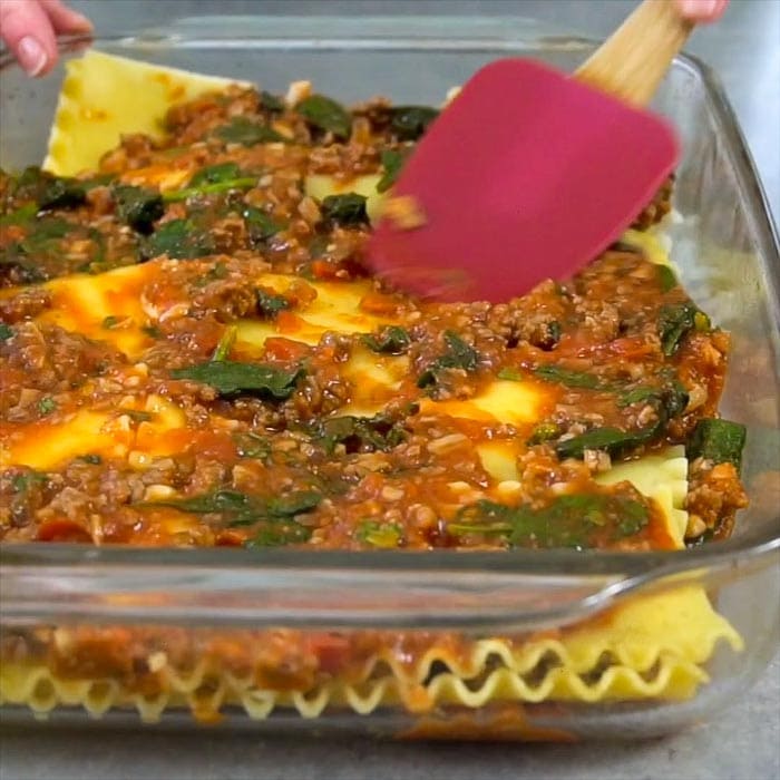 layering lasagna