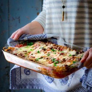 Healthy Beef Lasagna with Spinach and Basil | Gluten Free | Kid Friendly | Main Course | Dinner | Winter | Healthy Seasonal Recipes | Katie Webster