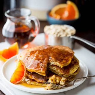 Tangerine Protein Pancakes | Breakfast | Gluten Free | Winter | Kid Friendly | Healthy Seasonal Recipes | Katie Webster