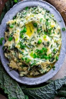 Cheddar Horseradish Colcannon | Side Dish | Mashed Potatoes | Kale | 40 minutes or less | Spring | Healthy Seasonal Recipes | Katie Webster