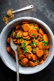 Hot Moroccan Carrots | Side Dish | Vegan | Gluten Free | Dairy Free | Winter | Healthy Seasonal Recipes | Katie Webster