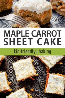 carrot cake sheet pan collage