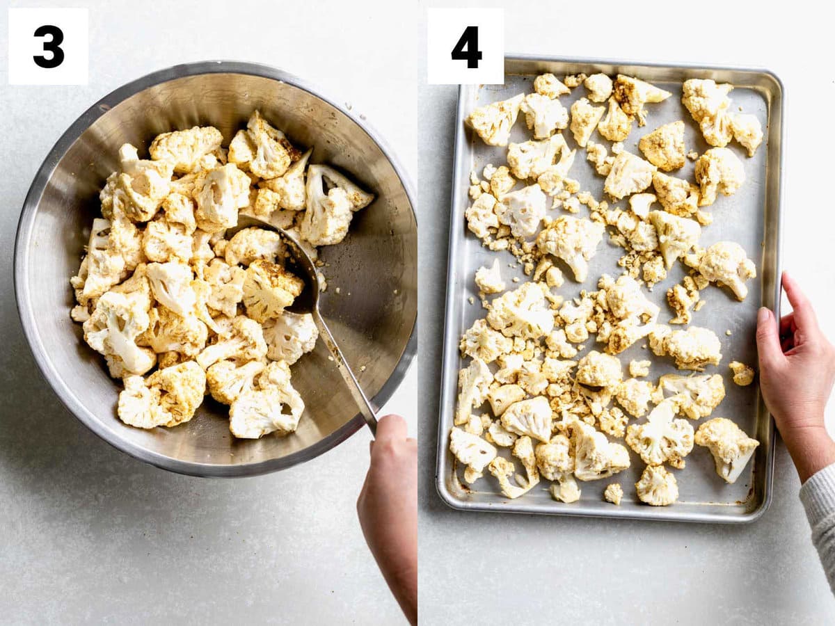 seasoning the cauliflower