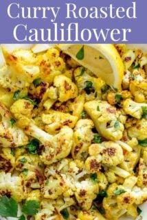 closeup of roasted cauliflower