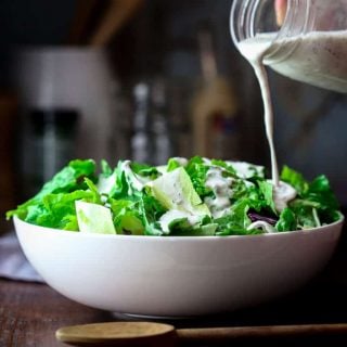 Ranch Salad Dressing made with Greek Yogurt and horseradish Naturally gluten free and only 47 calories per serving! By Katie Webster on Healthy Seasonal Recipes.