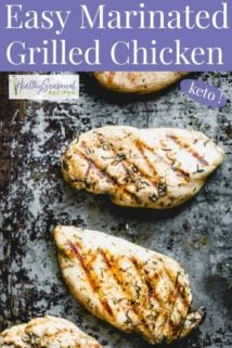 overhead of grilled chicken breast
