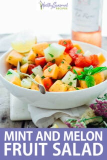 Mint and Melon Salad text overlay