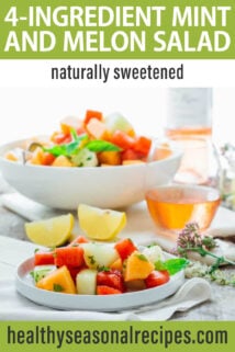 Mint and Melon Salad text overlay