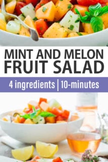 Mint and Melon Salad text overlay