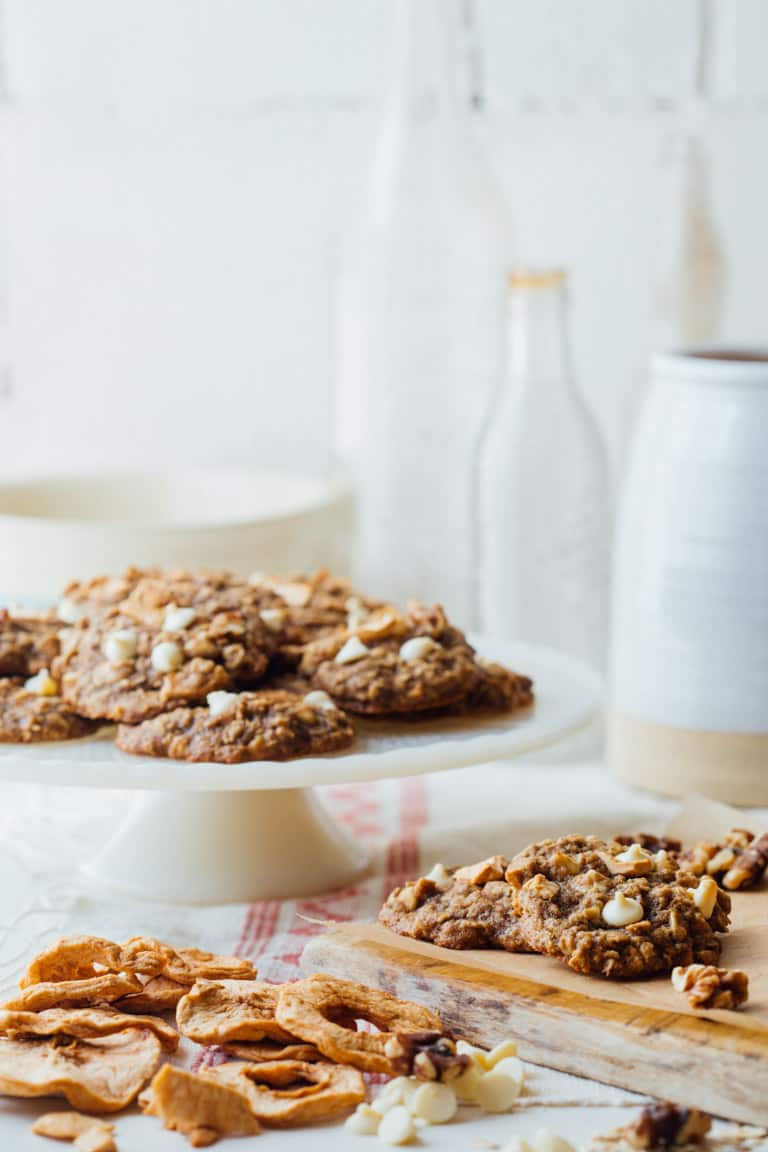 Apple Walnut Oatmeal Cookies on a serving plate