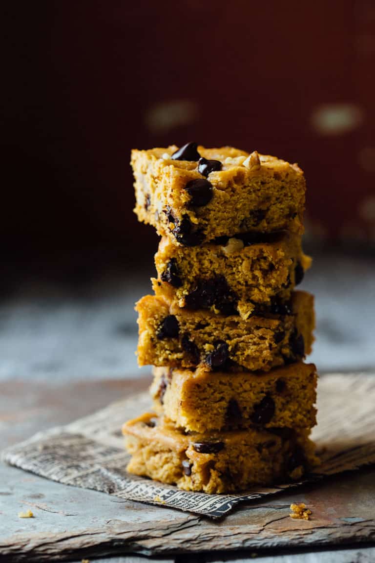 The Sweet Potato Blondie says “Oh yeah. Well, I’m yummy, moist, veggie packed, whole wheat and 100 calories less!” | Healthy Seasonal Recipes | Katie Webster