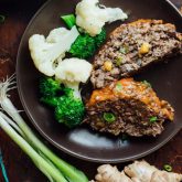 5 Spice Meatloaf with Apricot Ginger Glaze is a make over of an old classic that&rsquo;s a delicious kid friendly comfort food dinner! | Healthy Seasonal Recipes | Katie Webster