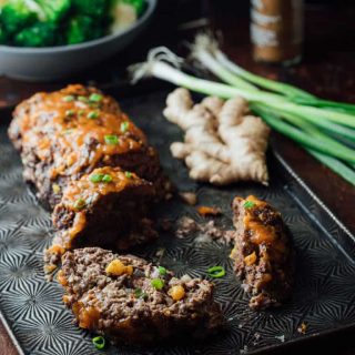 5 Spice Meatloaf with Apricot Ginger Glaze is a make over of an old classic that’s a delicious kid friendly comfort food dinner! | Healthy Seasonal Recipes | Katie Webster