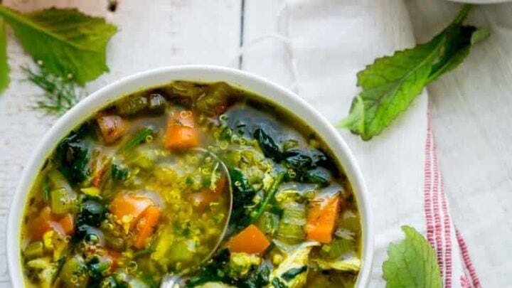 What to do with mustard greens and a recipe for Chicken Soup with Mustard Greens and Turmeric