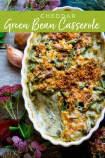 Casserole with a scoop taken away with text overlay
