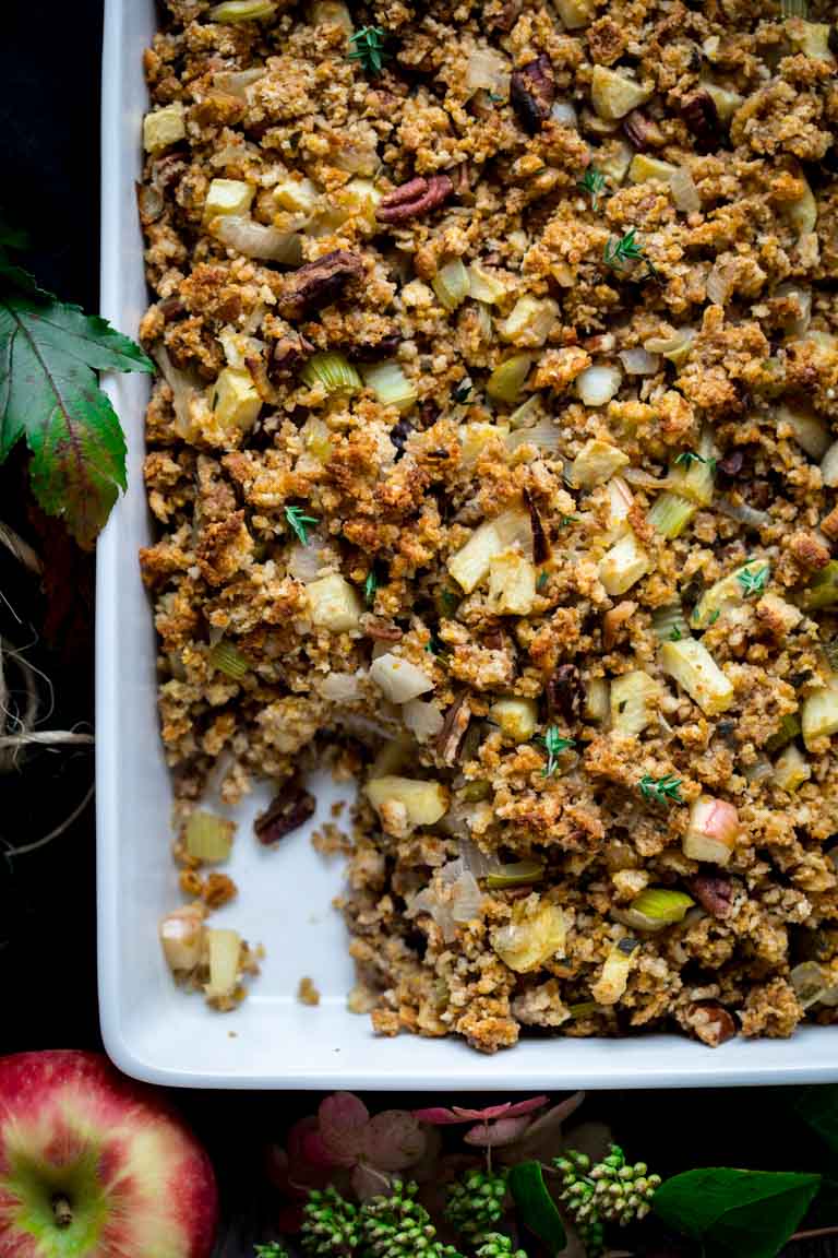 A close up of Stuffing and Cornbread