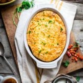 This easy and family friendly Baked Denver Omelet serves 8 and is ready in just 45 minutes! Bonus... it&rsquo;s great reheated and even makes an awesome lunch or dinner. | Healthy Seasonal Recipes | Katie Webster