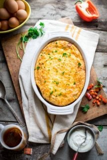 This easy and family friendly Baked Denver Omelet serves 8 and is ready in just 45 minutes! Bonus... it&rsquo;s great reheated and even makes an awesome lunch or dinner. | Healthy Seasonal Recipes | Katie Webster