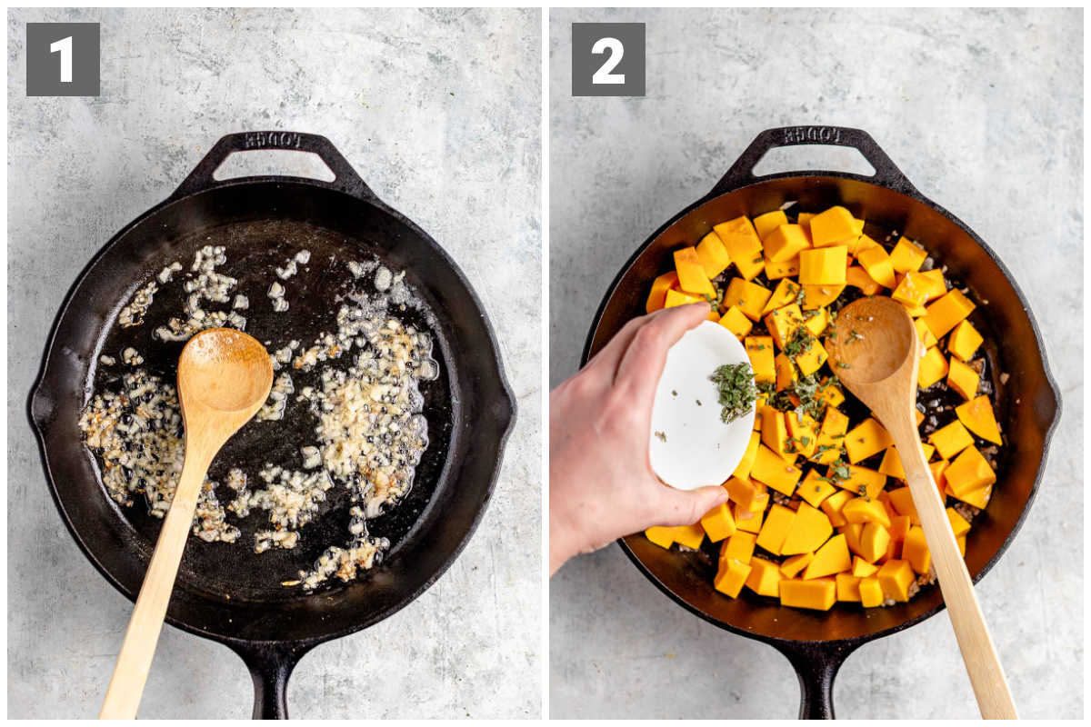 easy cheesy butternut squash step 1 and 2