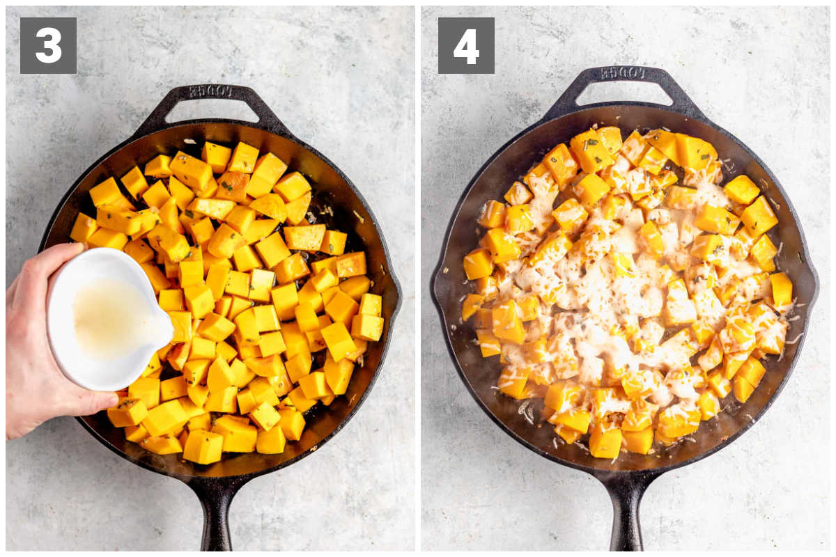 easy cheesy stove top butternut squash step 3 and 4