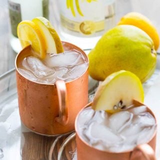 Vanilla Pear Moscow Mules are a fun and festive cocktail for the holidays. Healthy Seasonal Recipes