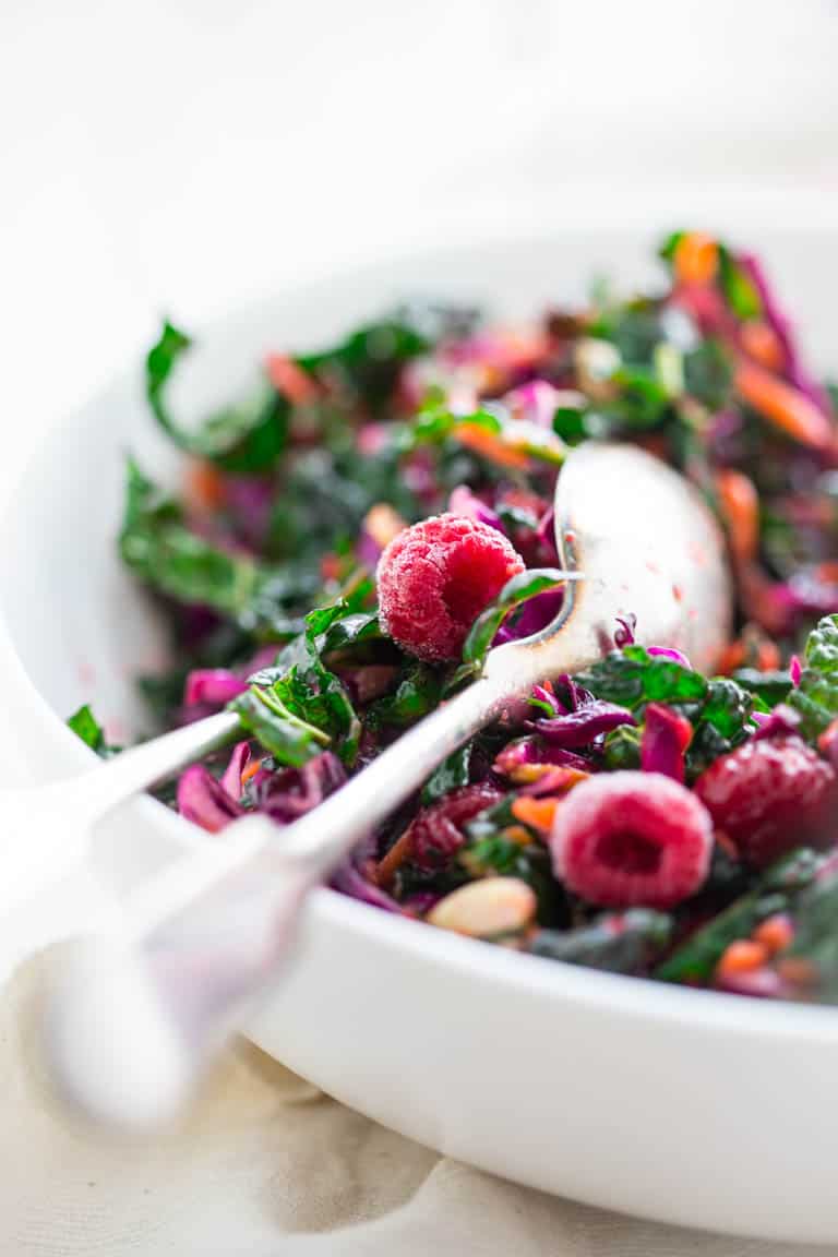 Kale Slaw in a serving bowl