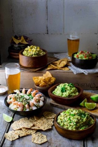 How to Make Guacamole 5 Ways on Healthy Seasonal Recipes #superbowl #cincodemayo #guacamole #glutenfree #appetizer #partyfood