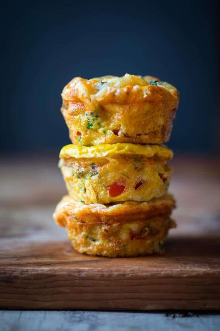 High Protein Grab and Go Veggie Egg Cups | Healthy Seasonal Recipes by Katie Webster #lowcarb #keto #highprotein #breakfast #vegetarian