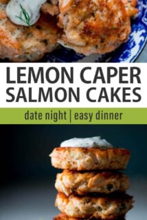 salmon cakes collage