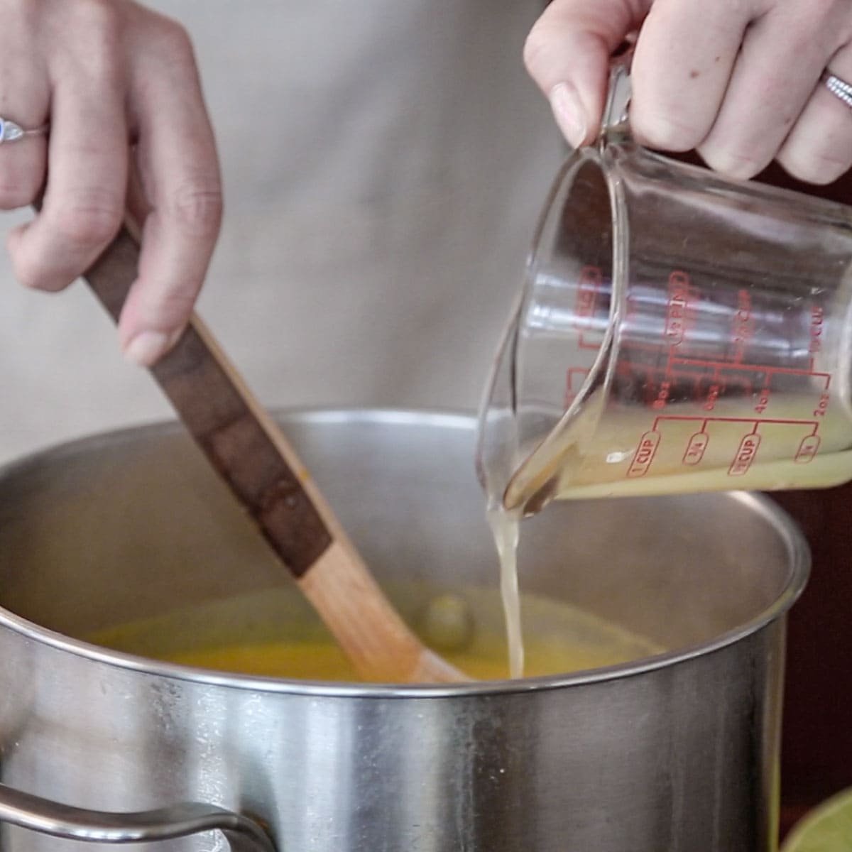 ass the lime juice to the soup