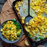 Curry Roasted Cabbage with lemon and cilantro. An easy low-carb and vegan side dish. Healthy Seasonal Recipes #keto #sidedish #lowcarb #cabbage #curry #glutenfree